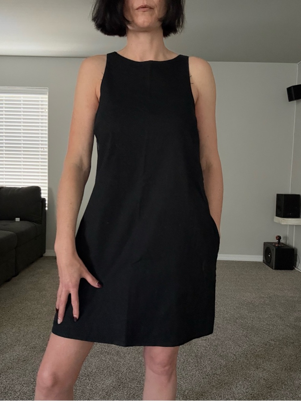 Abercrombie & Fitch Black Sleeveless Mini Shift Dress